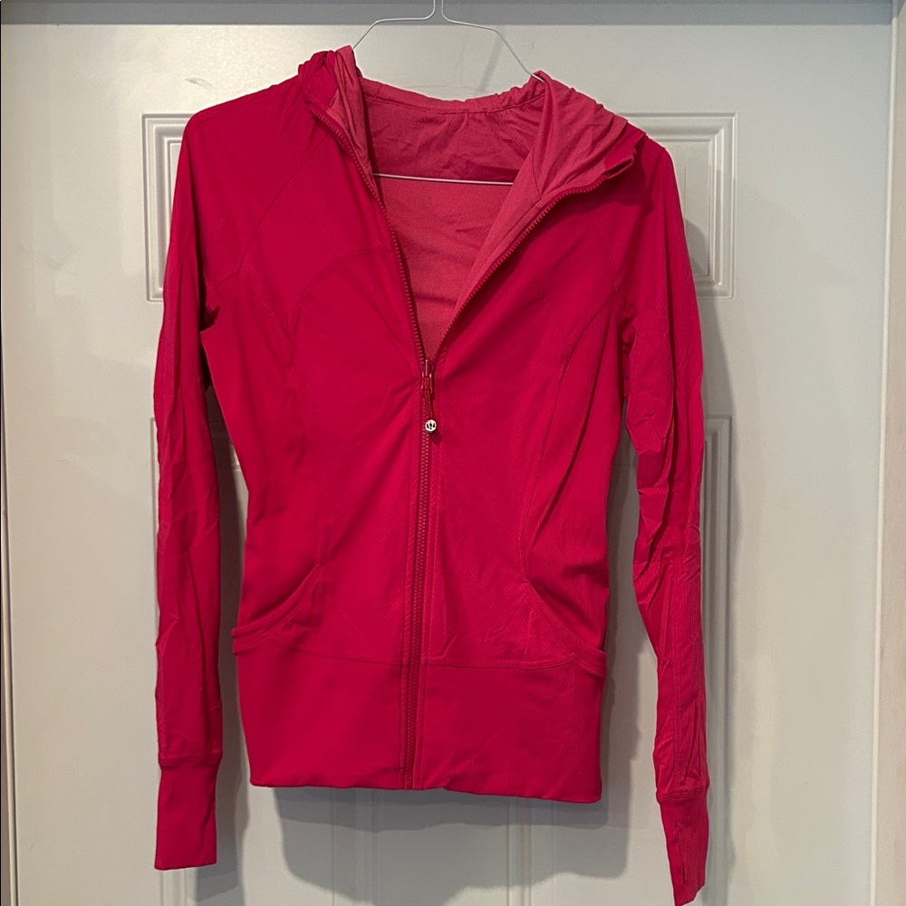 Bright Pink Zip-Up Hoodie